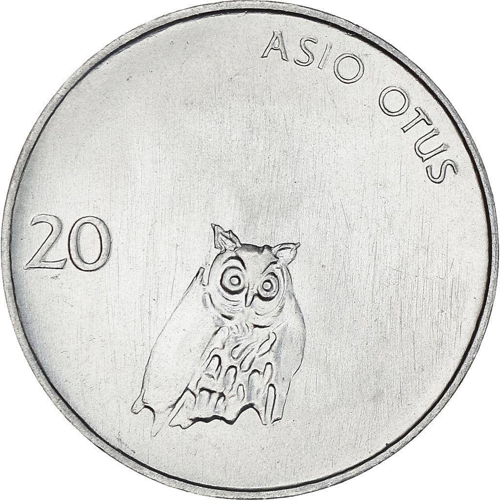 Slovenia | 20 Stotinov Coin | Owl | Km:8 | 1992 - 2006