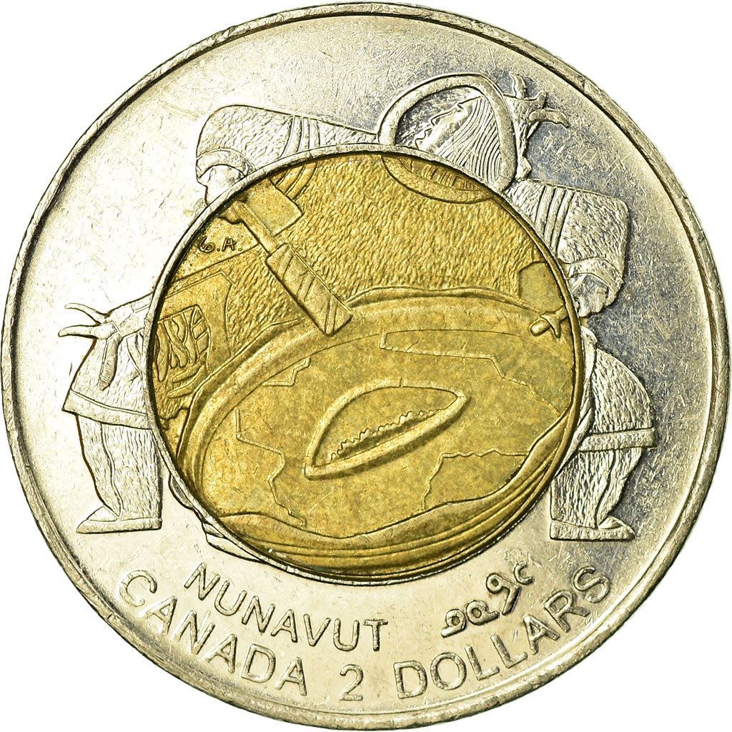 Canada | Pièce de 2 dollars | Tambourineur inuit | Bimétallique | KM : 357 | 1999