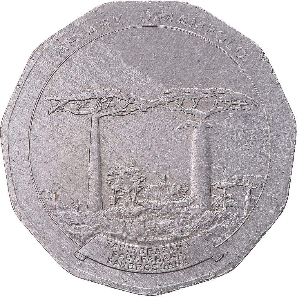 Madagascar | 50 Ariary Coin | Star | Baobab | Km:25.2 | 2005