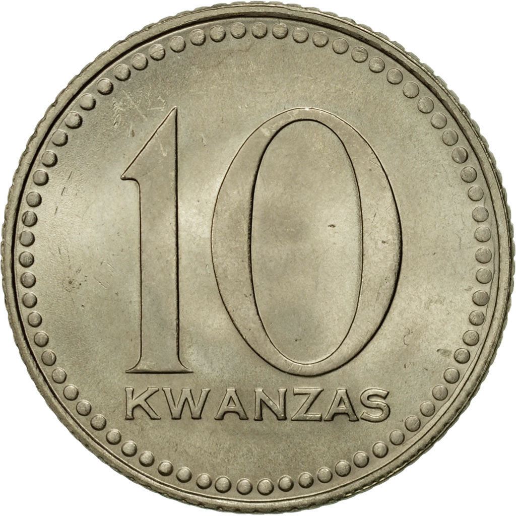 Angola | 10 Kwanzas Coin | Gear | Wreath | Km:86 | 1977 - 1978