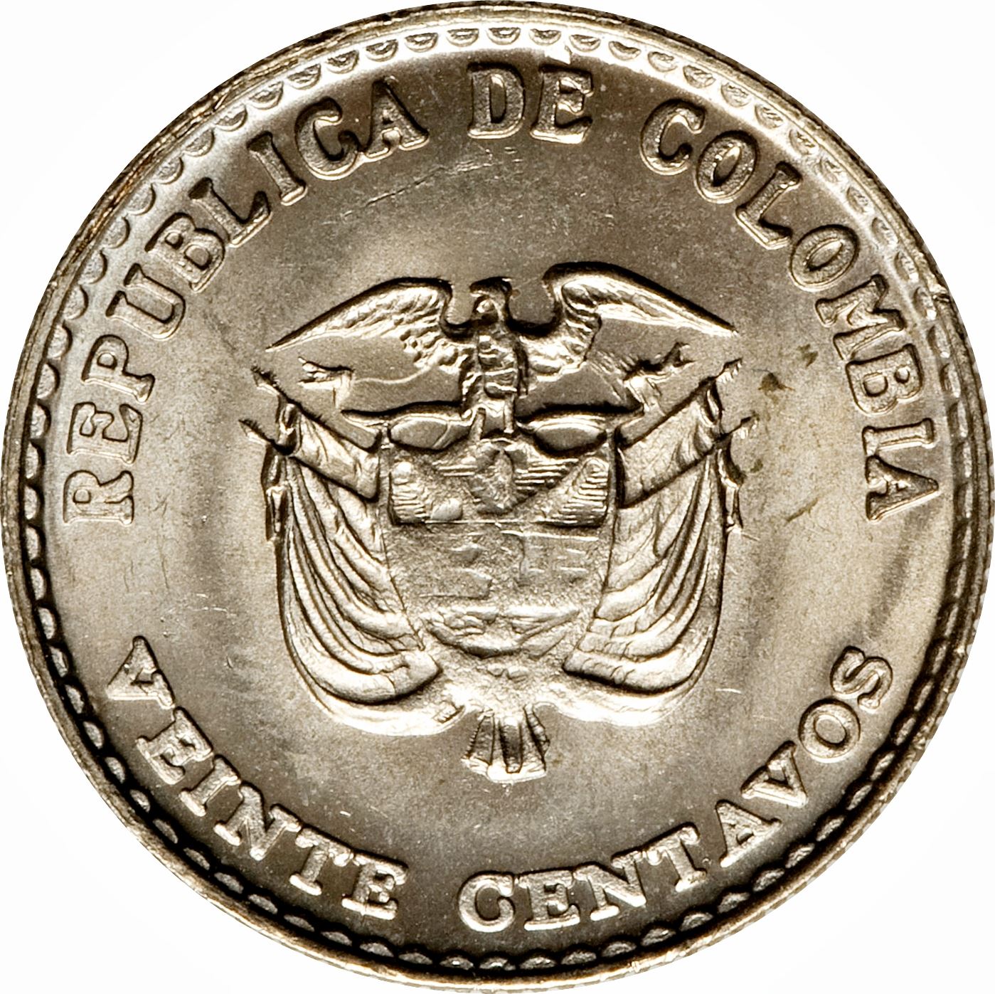 Colombia | 20 Centavos Coin | Jorge Eliecer Gaitan Coin | 1965