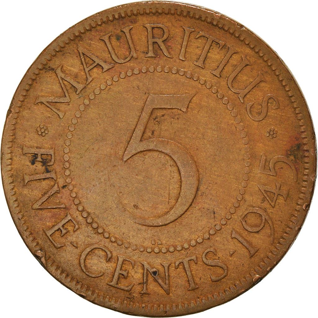 Mauritius | 5 Cents Coin | George VI | Km:20 | 1942 - 1945