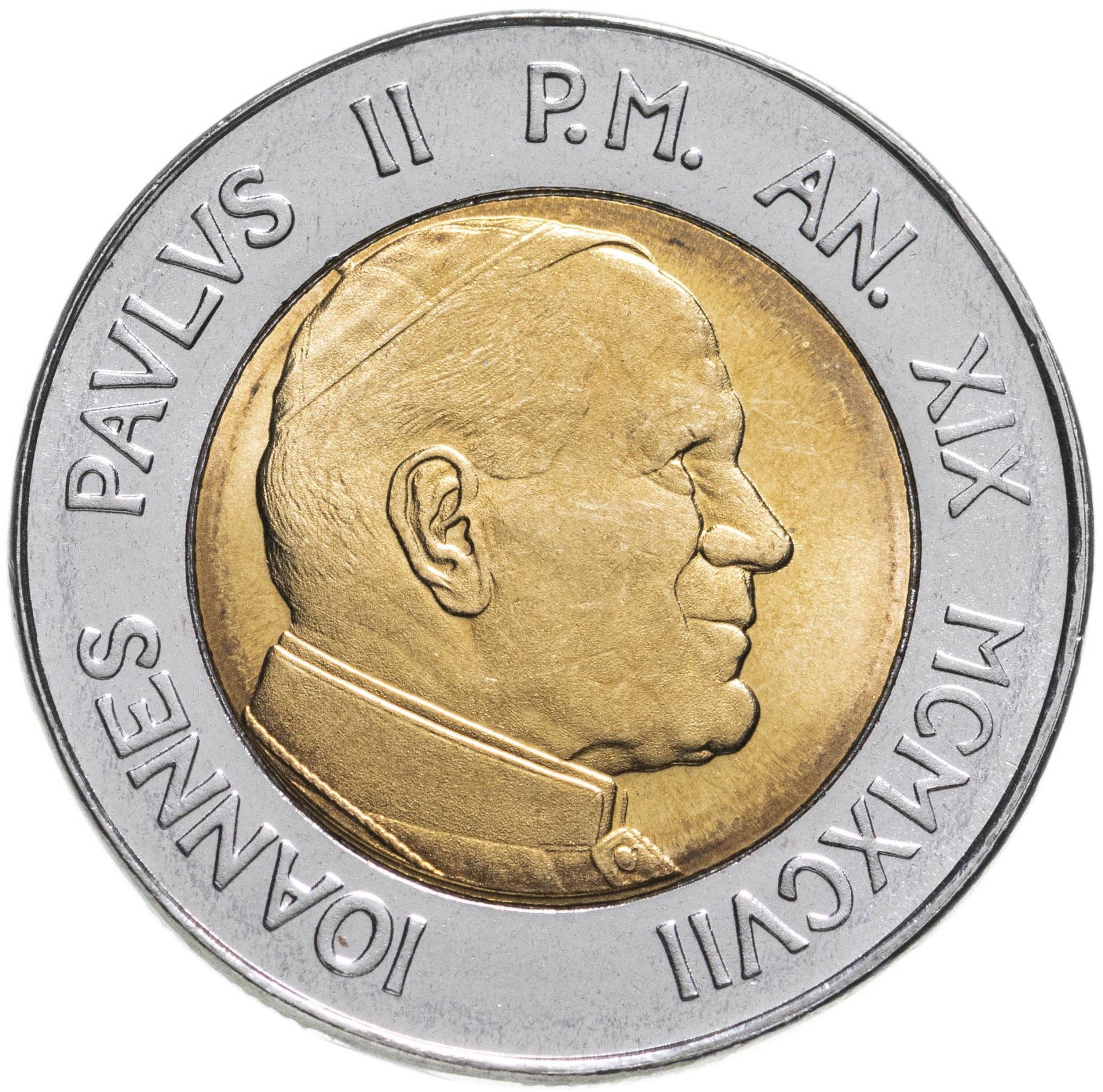 Vatican City | 500 Lire Coin | John Paul II | KM:285 | 1997