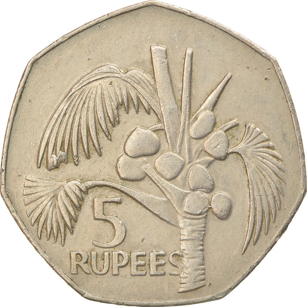 Seychelles | 5 Rupees Coin | Palm tree | Km:36 | 1977