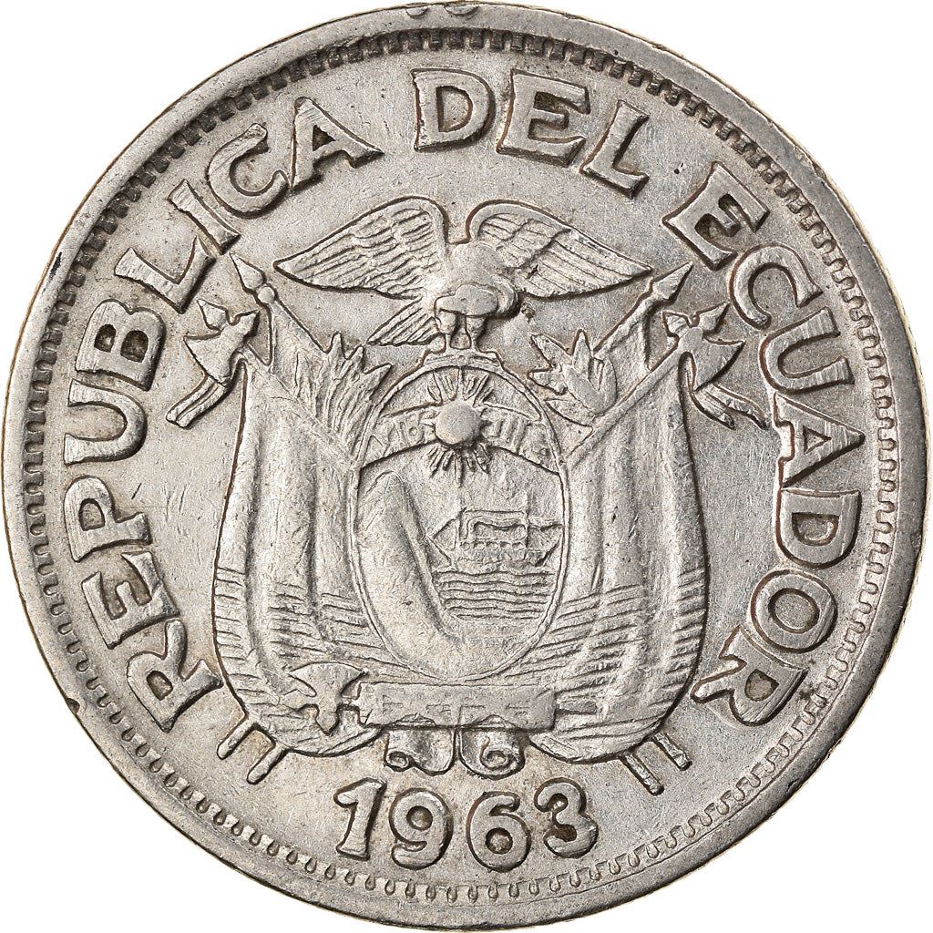 Ecuador | 50 Centavos | Nickel clad steel | Coat of Arms | KM:81 | 1963-1982