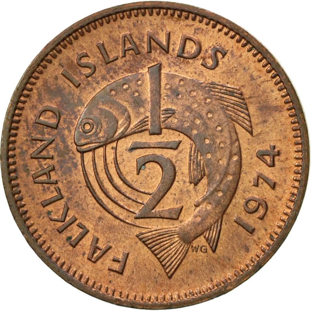 Falklandsöarna | 1/2 Penny Mynt | Öring | Km:1 | 1974 - 1983