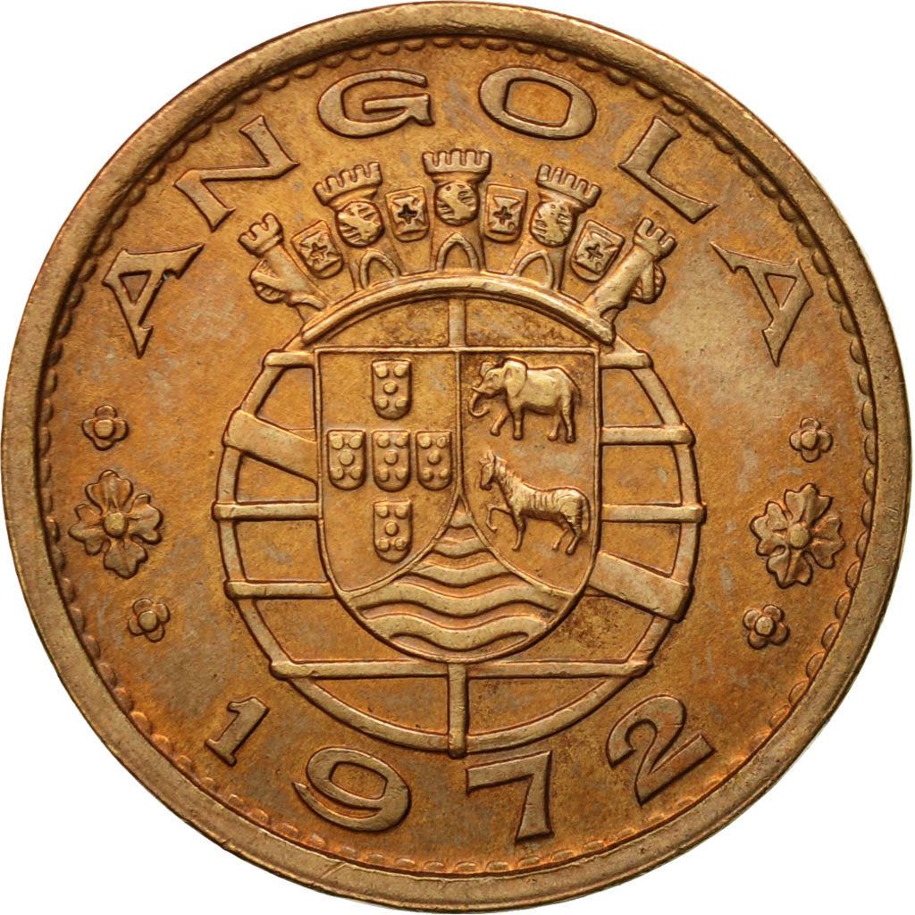 Angola | 1 Escudo Coin | Horse | Elephant | Shield | Km:76 | 1953 - 1974