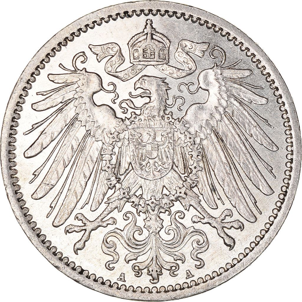 German Empire 1 Mark Coin | Deutsches Reich | Wilhelm II | Type 2 - Small Shield | KM14 | 1891 - 1916