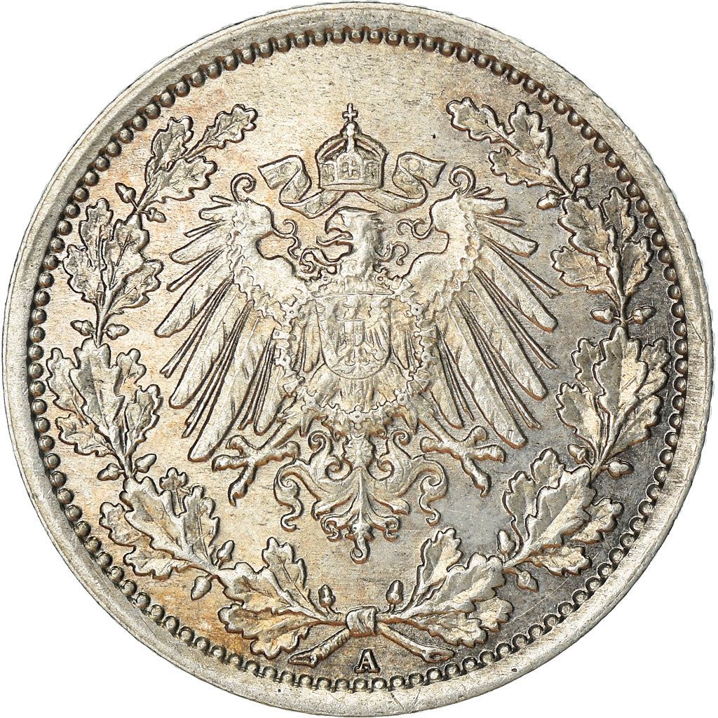 German Empire 1/2 Mark Coin | Deutsches Reich | Wilhelm II | Type 2 | KM17 | 1905 - 1919