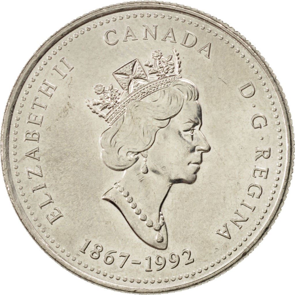 Canadá | Moneda de 25 centavos | Níquel | Manitoba | KM:214 | 1992