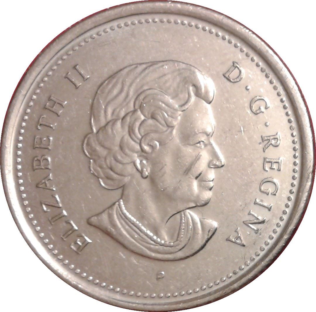 Canada | 25 Cents Coin | Saint Croix Island | Nickel plated steel | KM:628 | 2004