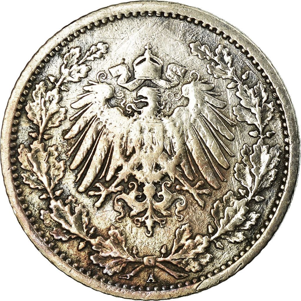 German Empire 1/2 Mark Coin | Deutsches Reich | Wilhelm II | Type 2 | KM17 | 1905 - 1919
