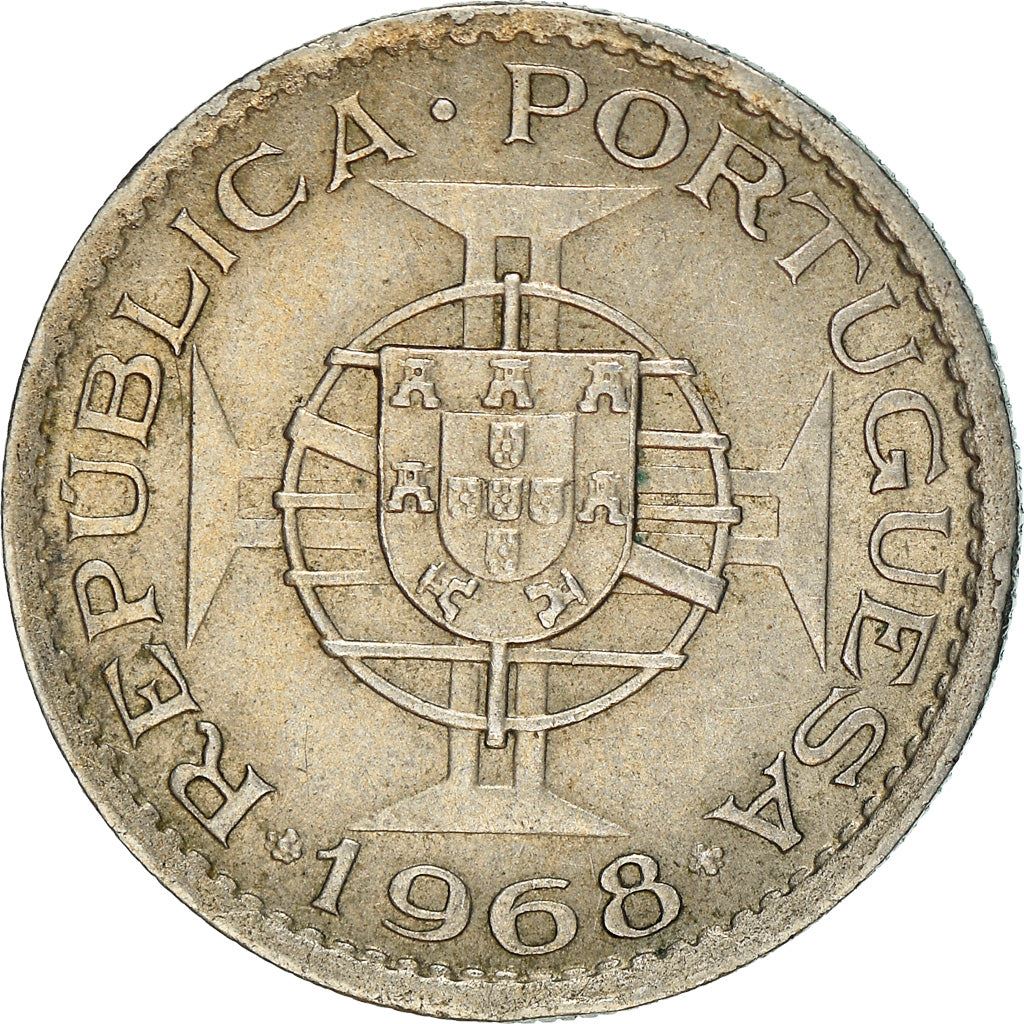 Angola | 2.50 Escudos Coin | Horse | Elephant | Shield | Km:77 | 1953 - 1974