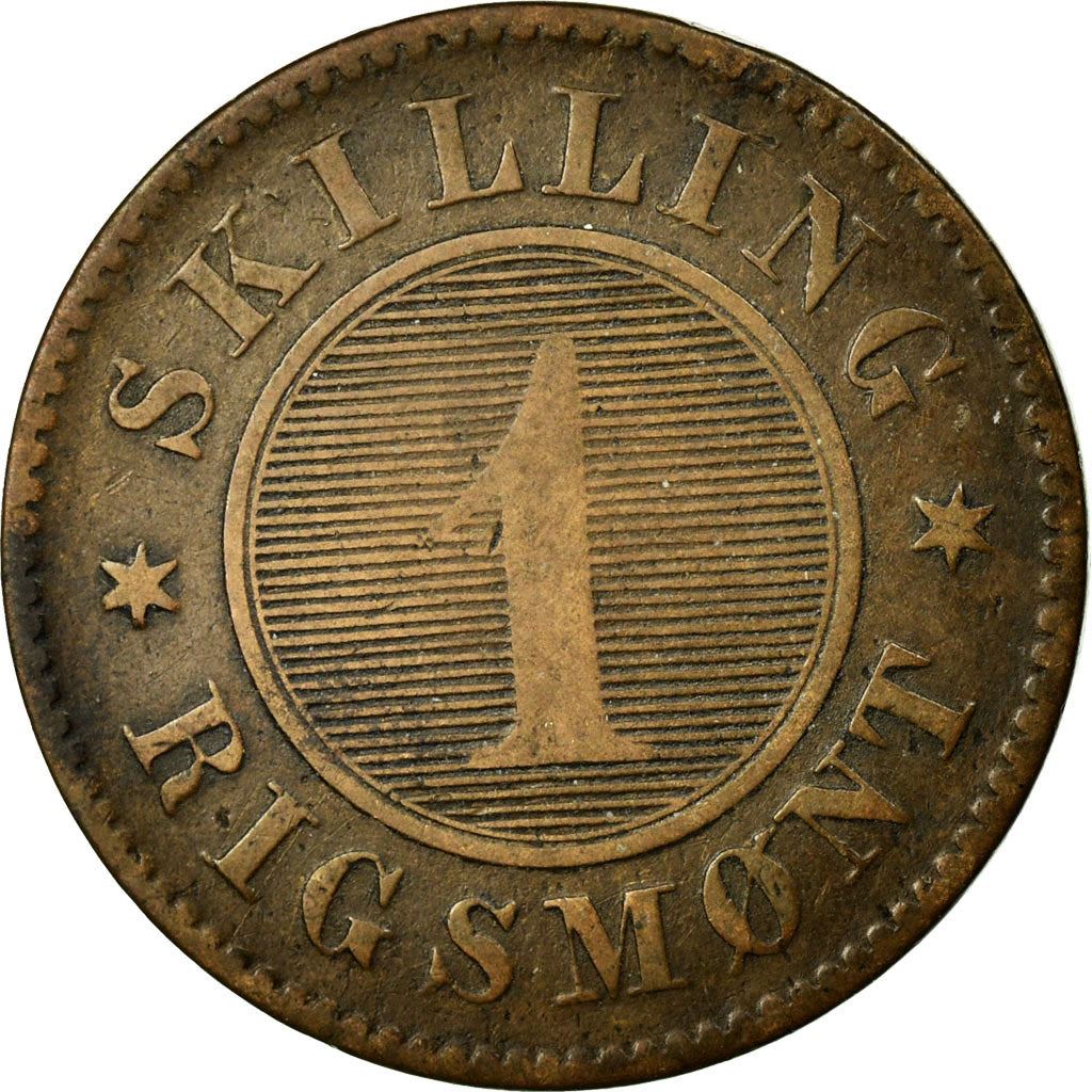 Denmark | 1 Skilling Rigsmont Coin | Bronze | KM:763 | 1856-1863