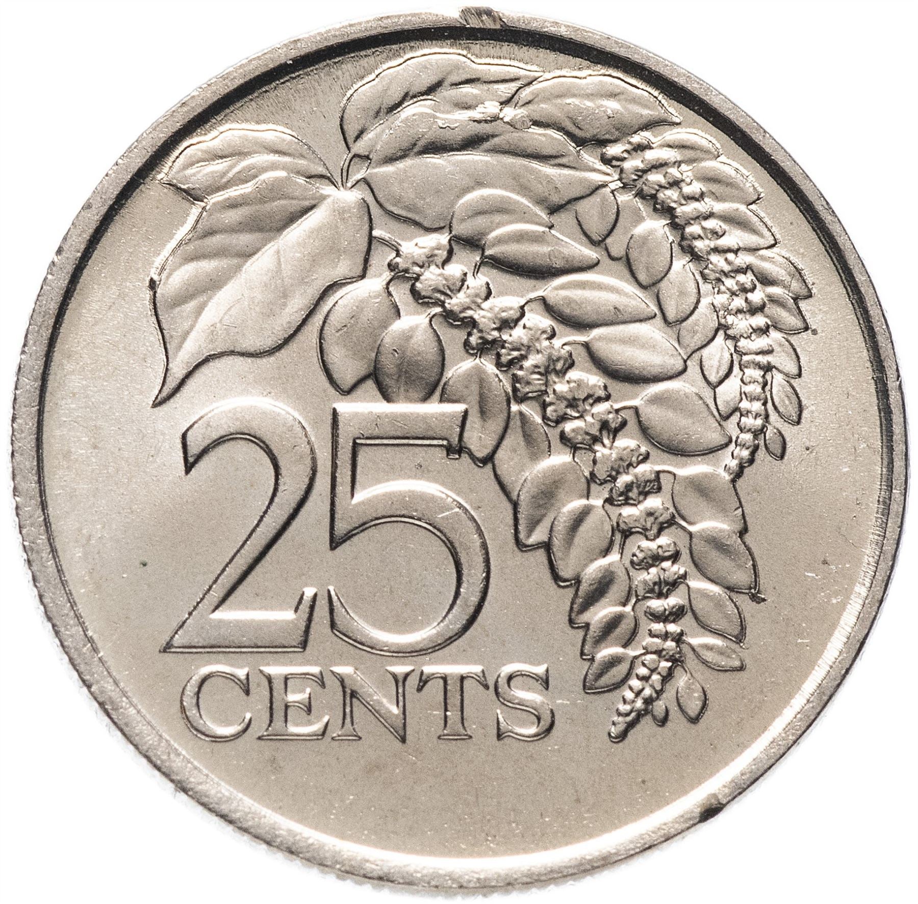 Trinidad and Tobago 25 Cents Coin | Elizabeth II | Warszewiczia Coccinea | KM28 | 1974 - 1976