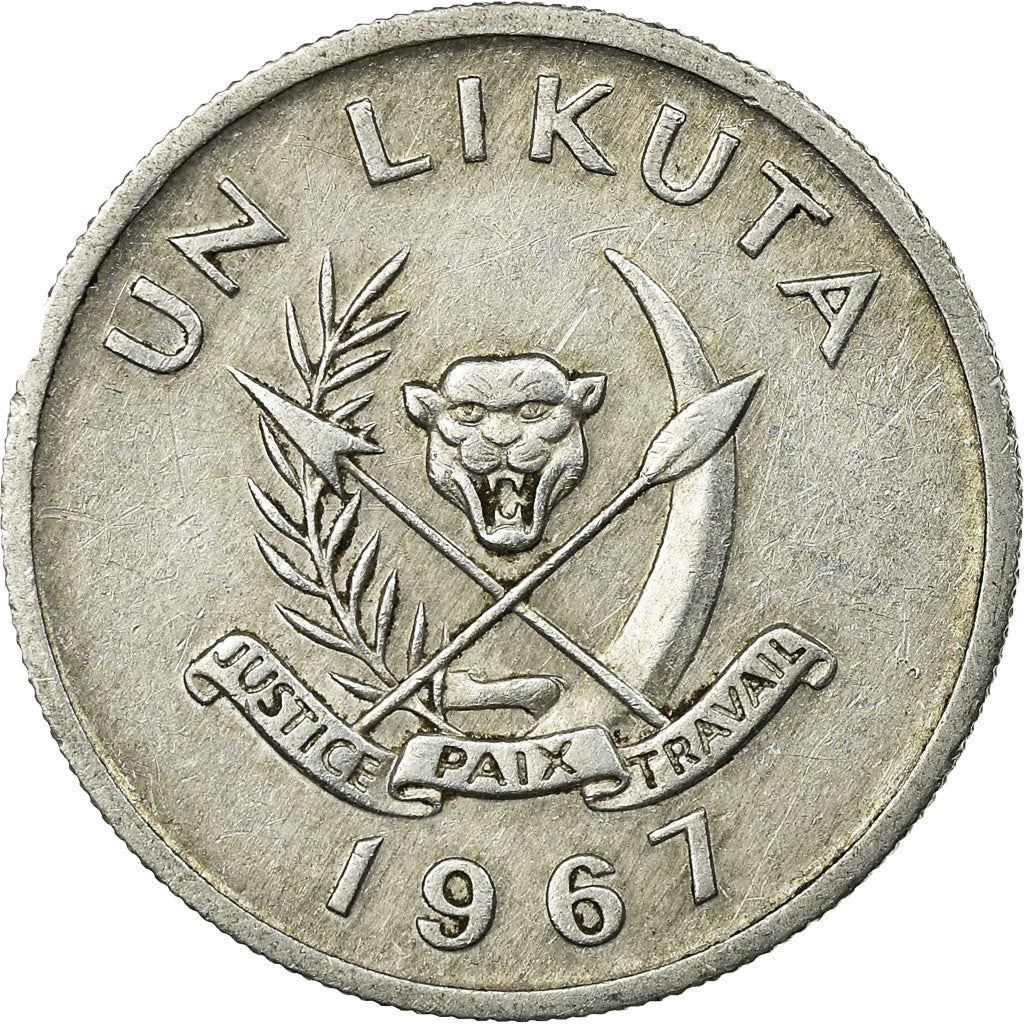 Congo-Leopoldville | 1 Likuta Coin | Coat of Arms | Km:8 | 1966 - 1969