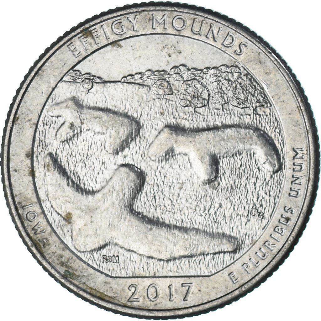 United States | 1/4 Dollar Coin | Effigy Mounds | KM:653 | 2017