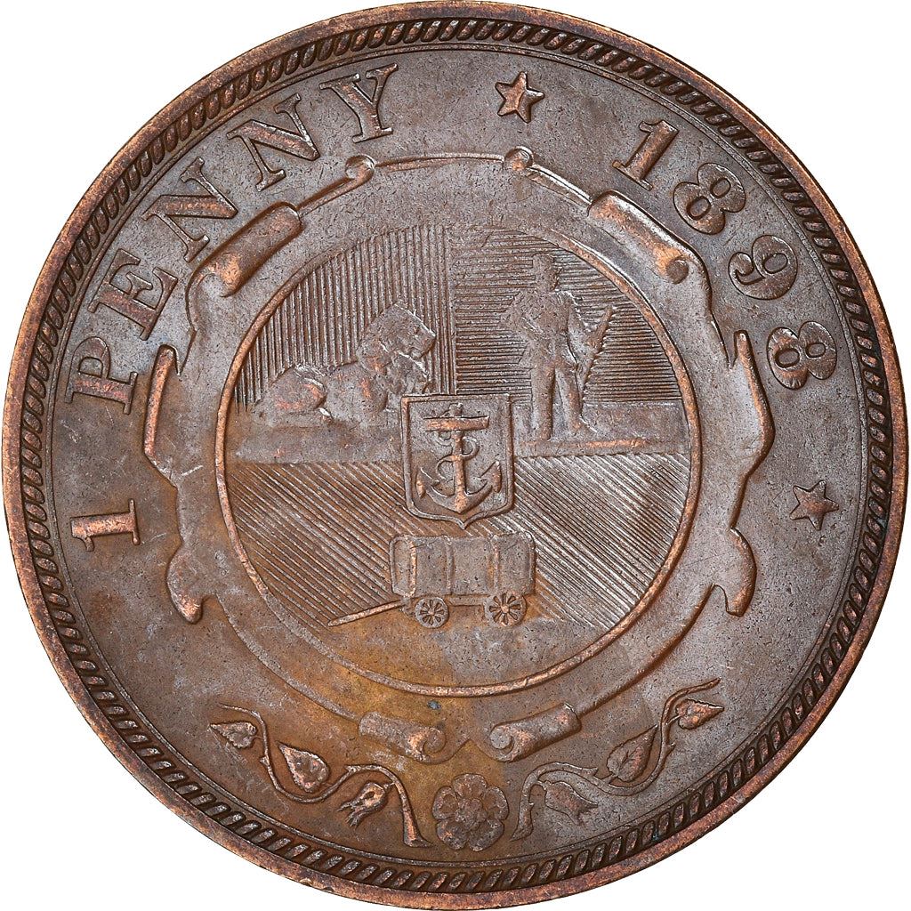 South African Republic | 1 Penny Coin | Lion | Marksman | Anchor | Wagon | Johannes Paulus Kruger | Km:2 | 1892 - 1898