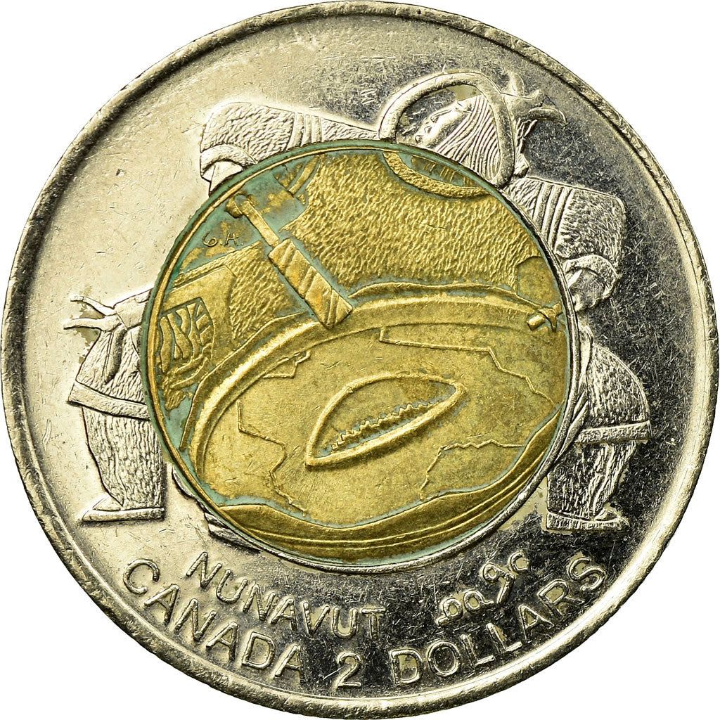 Canada | Pièce de 2 dollars | Tambourineur inuit | Bimétallique | KM : 357 | 1999
