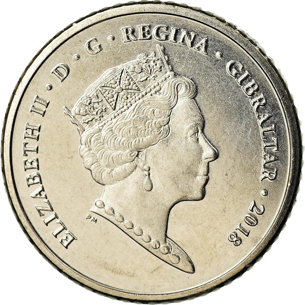 Gibraltar | 5 Pence Coin | New Calpe House | Elizabeth II | KM:1620 | 2018