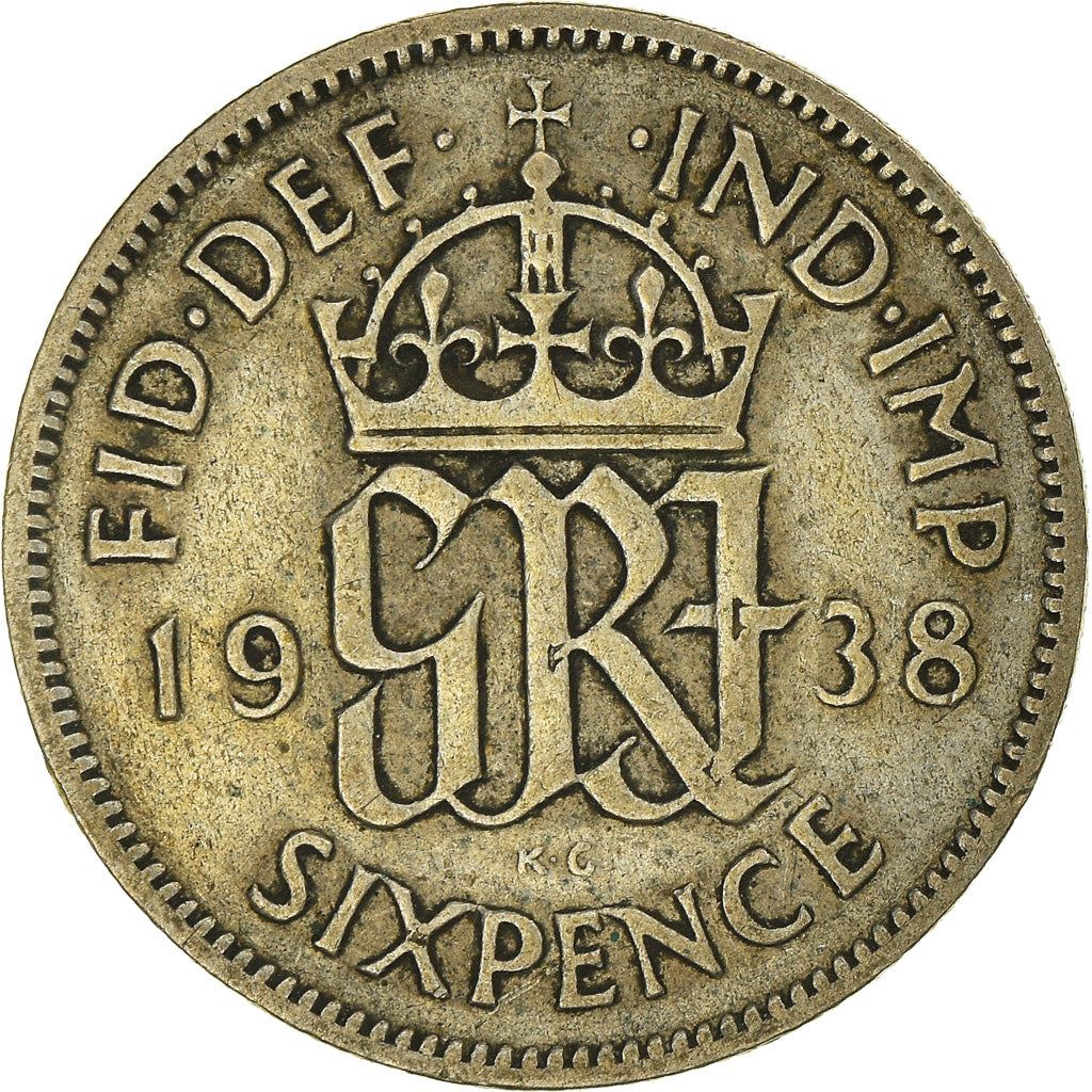 United Kingdom | 6 Pence Coin | George VI | KM:852 | 1937 - 1946