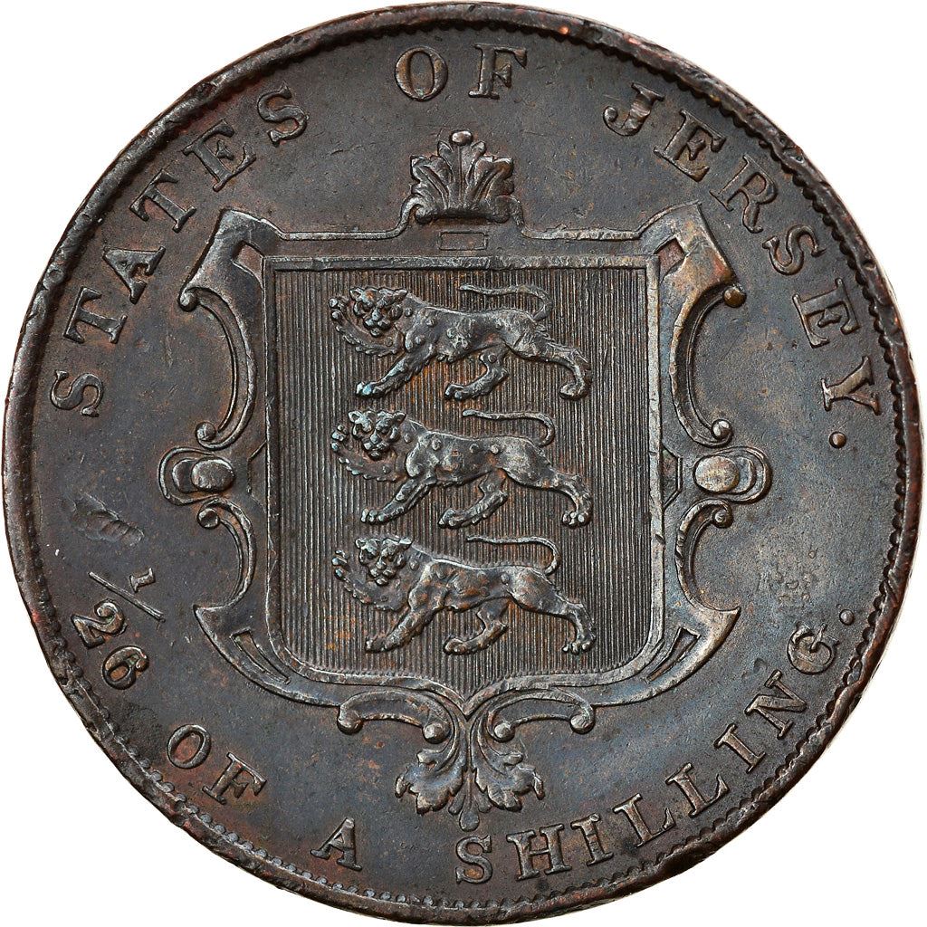 Jersey Coin Islanders 1/26 Shilling Coin | Queen Victoria | Shield | KM2 | 1841 - 1861