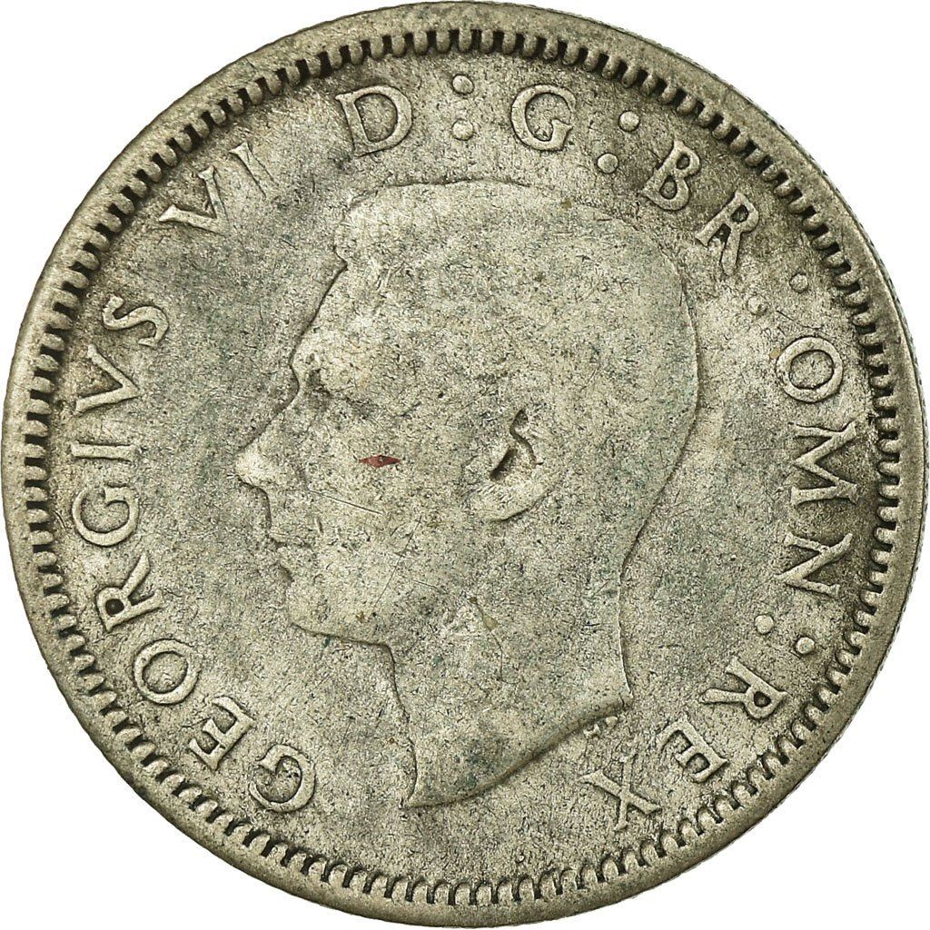 United Kingdom | 6 Pence Coin | George VI | KM:852 | 1937 - 1946