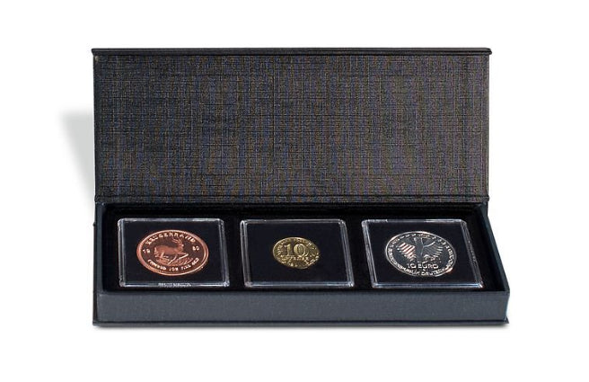 M-BOX Coin Box | Box for Presenting Coins in Square Capsules | 4 Sizes - XS to L | 12 Compartment Variations - 1 to 20