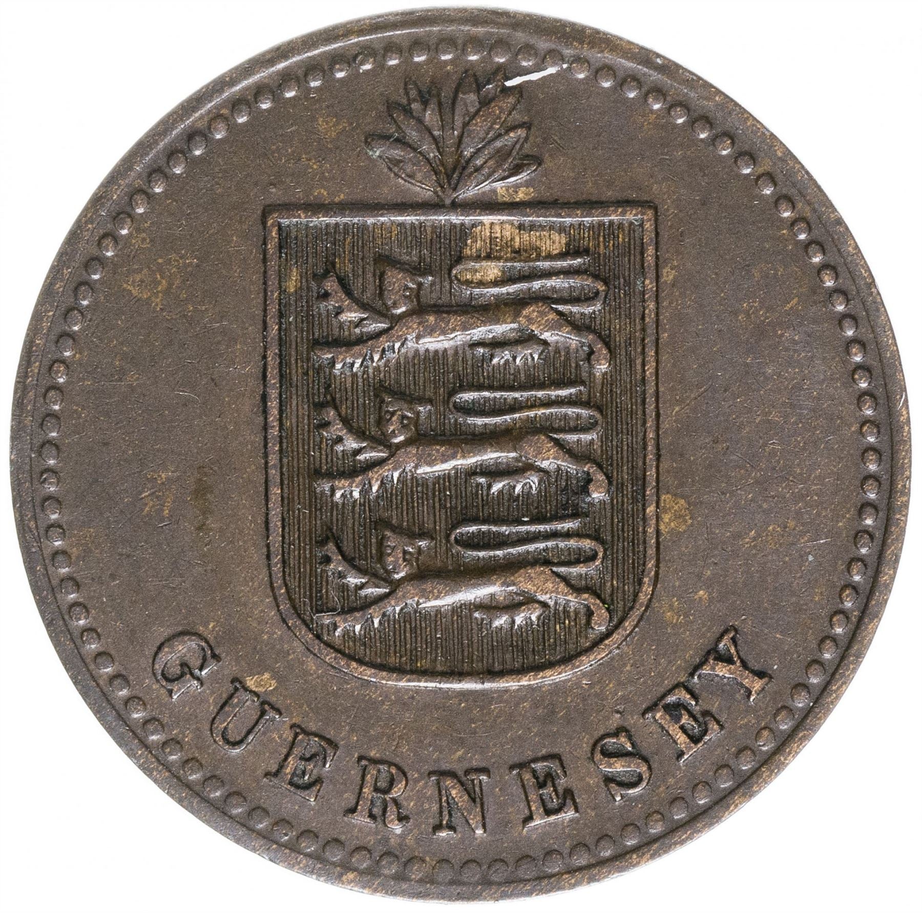 Guernsey 4 Doubles Coin | KM13 | 1914 - 1949