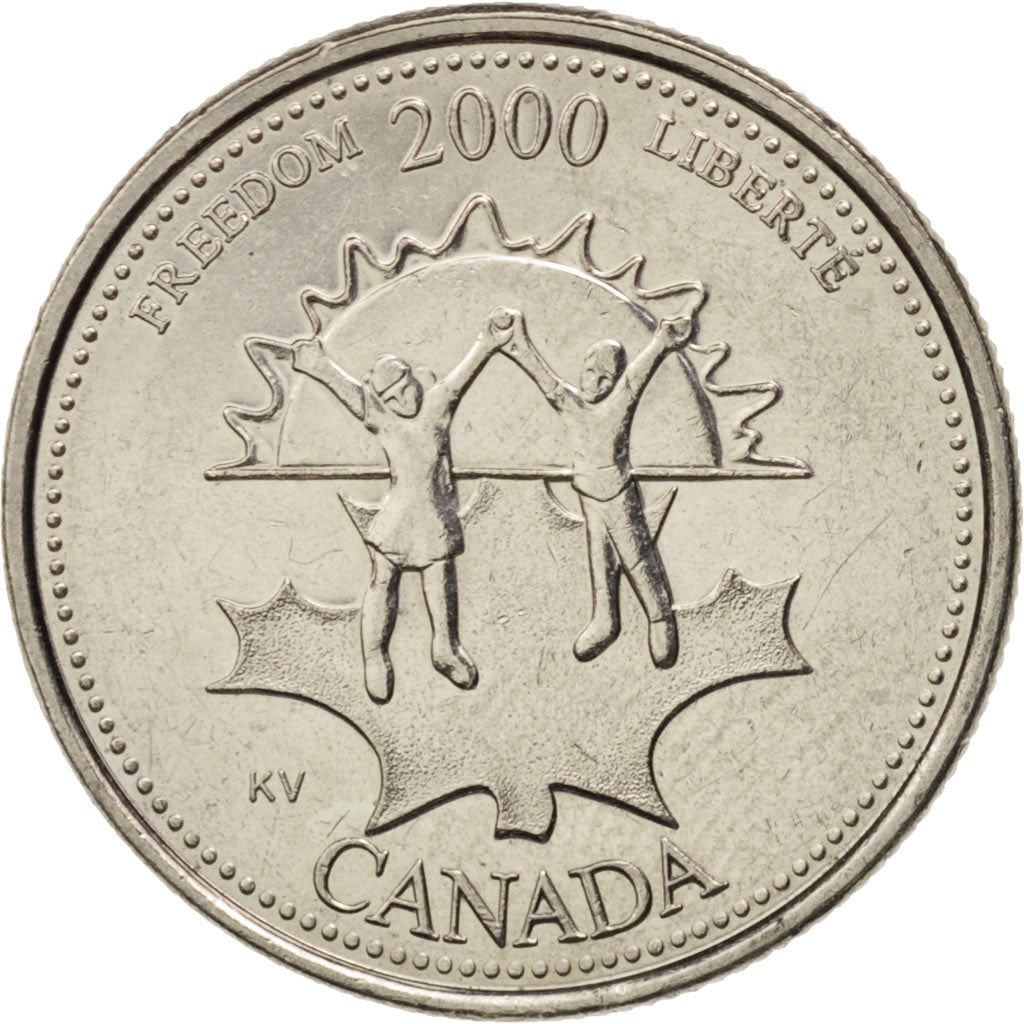 Canada | 25 Cents Coin | Freedom | Nickel | KM:374 | 2000