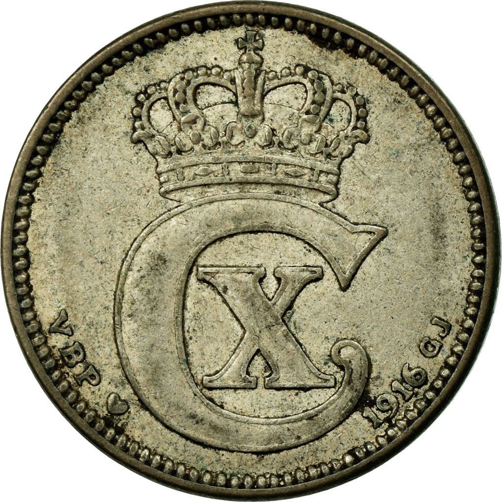 Denmark | 25 Ore Coin | Monogram | Km:815 | 1913 - 1919