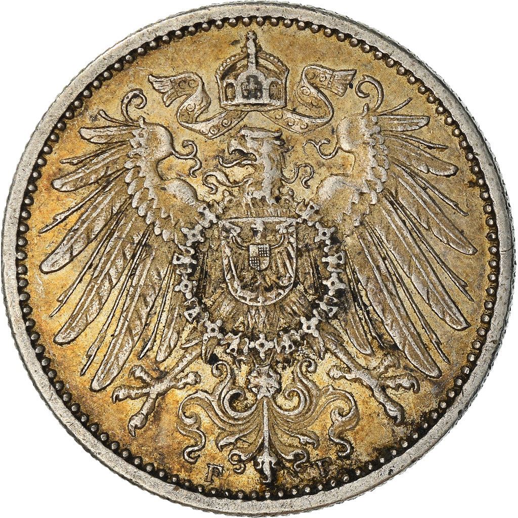 German Empire 1 Mark Coin | Deutsches Reich | Wilhelm II | Type 2 - Small Shield | KM14 | 1891 - 1916
