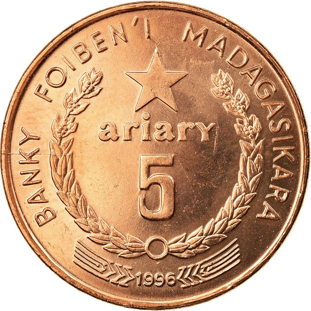 Madagaskaras | 5 Ariary moneta | Žvaigždė | Ryžiai | Km:23 | 1994 - 1996