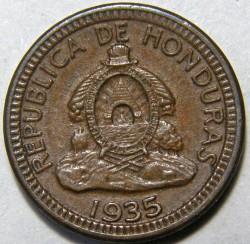 Honduras 1 Centavo Coin | Pyramid | Wreath | KM77.1 | 1935 - 1949