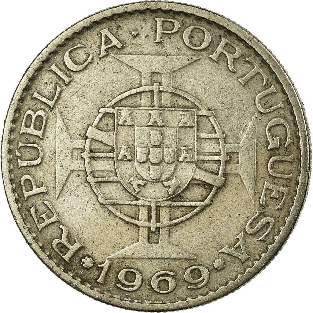 Angola | 10 Escudos Coin | Horse | Elephant | Shield | Km:79 | 1969 - 1970