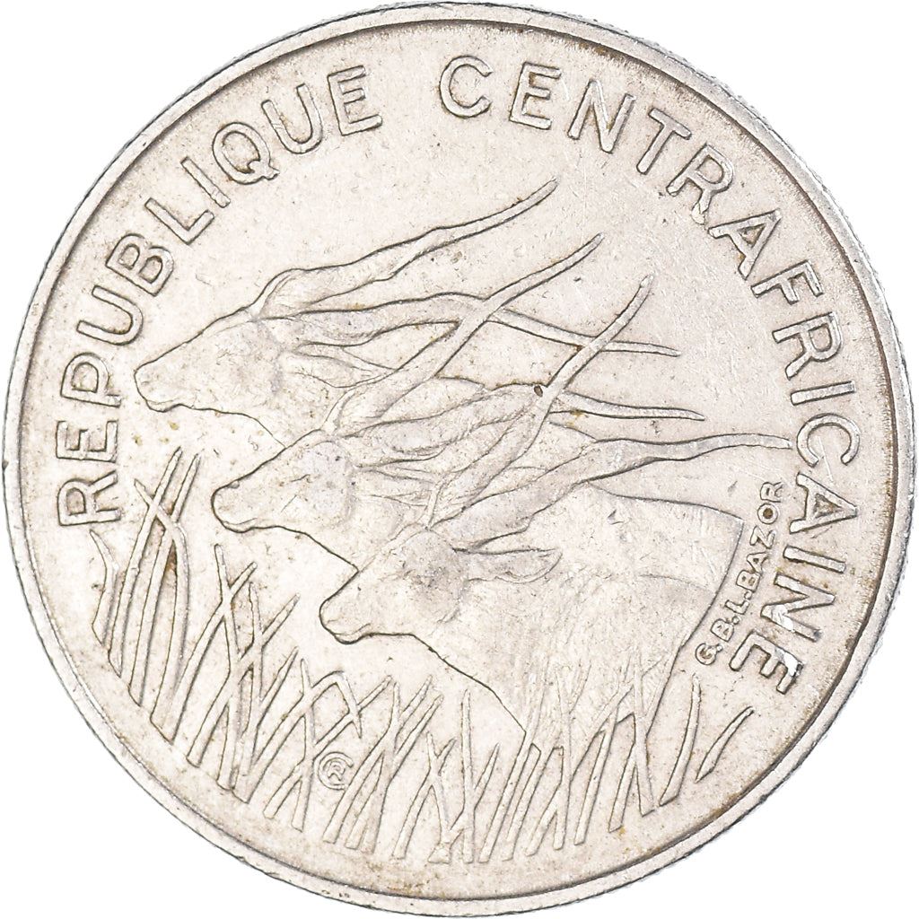 Central African Republic | 100 Francs Cfa Coin | Antelope | Km:6 | 1971 - 1972