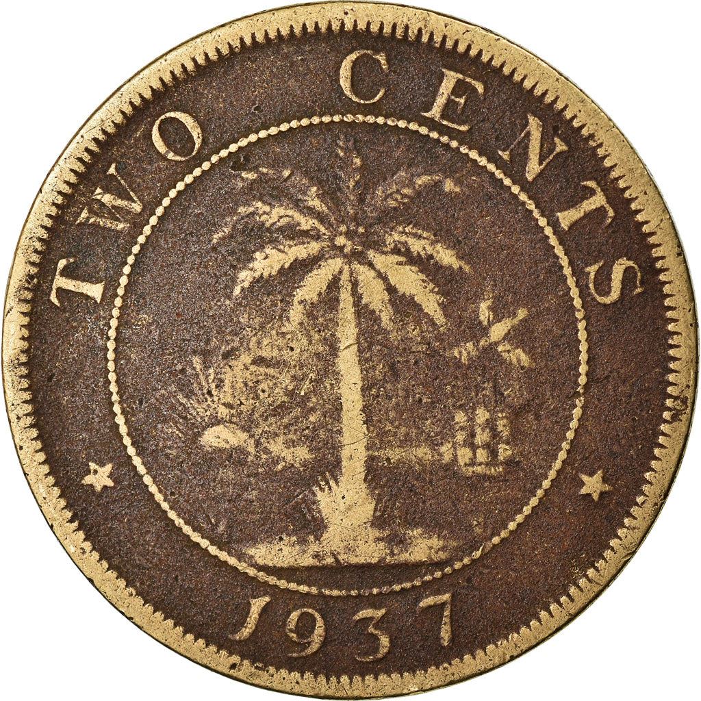 Liberia | 2 Cents Coin | Elephant | Km:12 | 1937