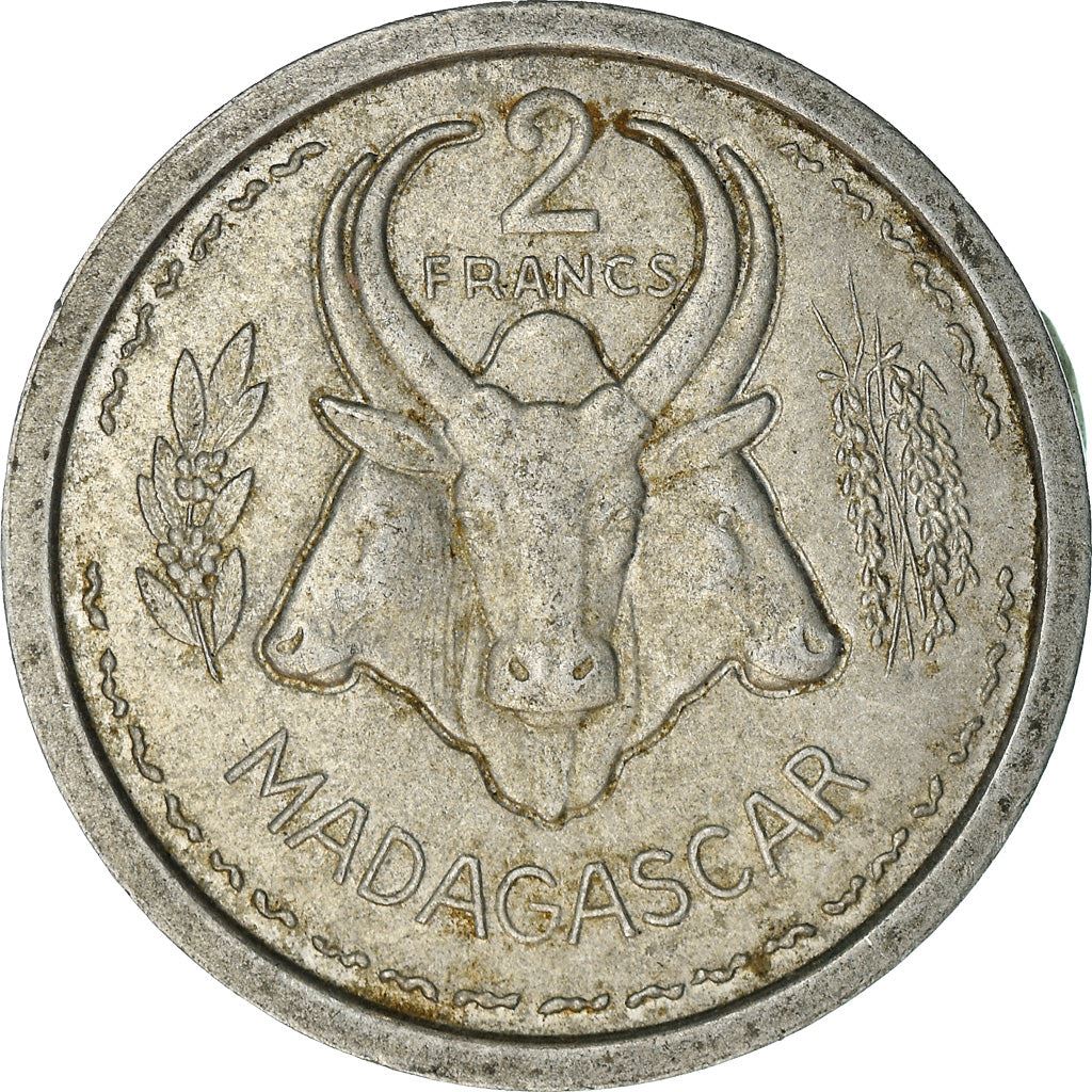 Madagaskaras | 2 frankų moneta | Marijana | Zebuas | Km:4 | 1948