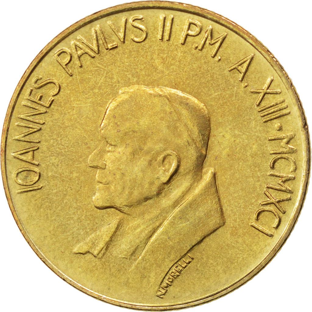 Vatican City | 200 Lire Coin | John Paul II | Km:232 | 1991