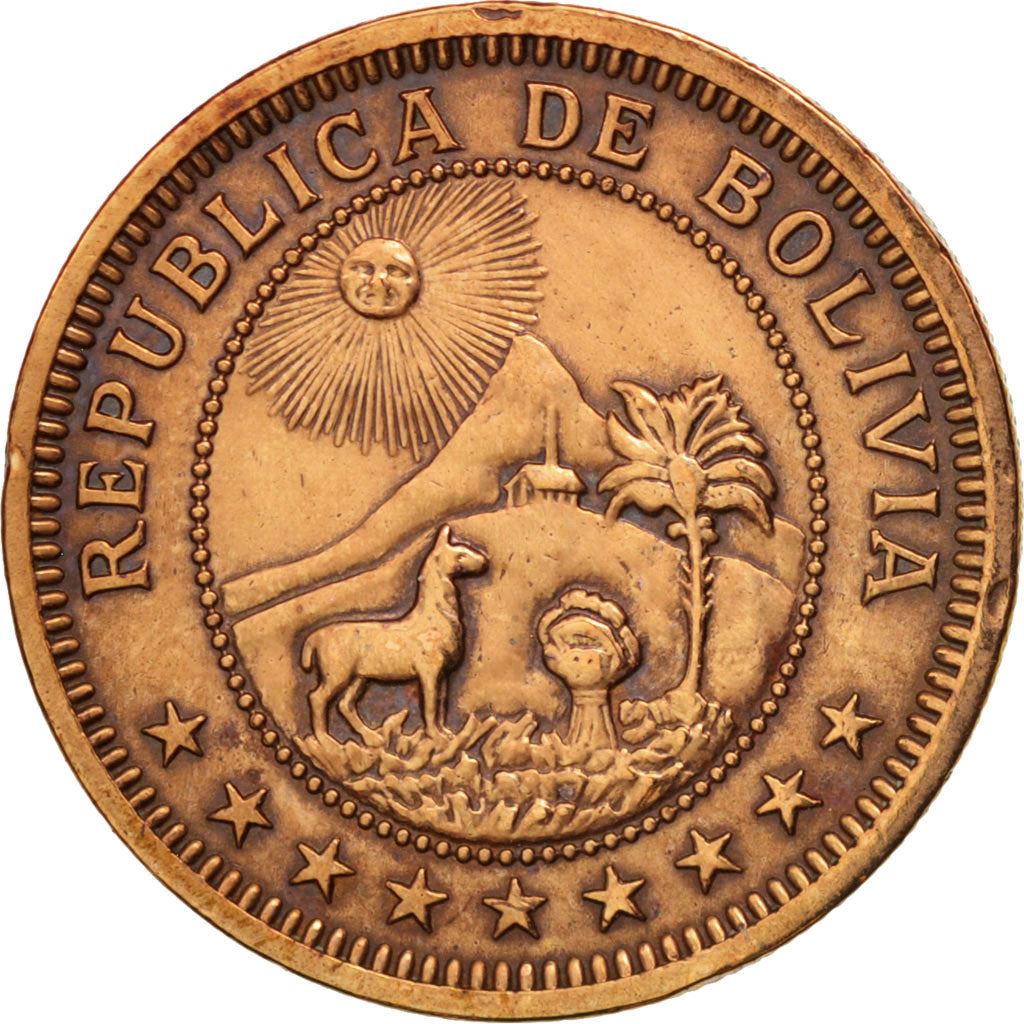 Bolivia | 1 boliviano-mønt | Bronze | Våbenskjold | KM:184 | 1951