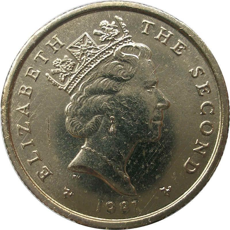 Isle of Man 1 Pound Coin | Queen Elizabeth II | Warrior | Horse | KM182 | 1987
