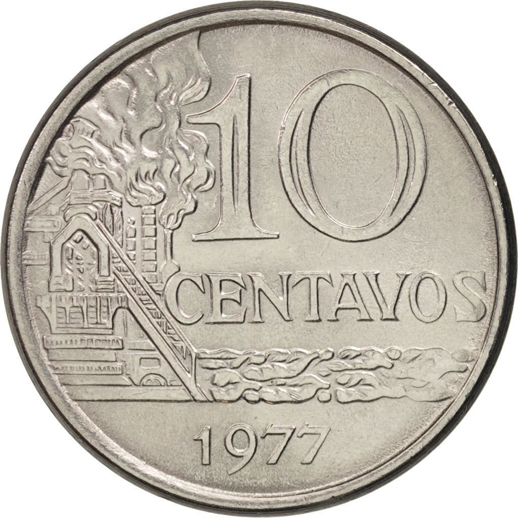 Moneta da 10 centesimi del Brasile | magnetica | KM578.1a | 1974 - 1979