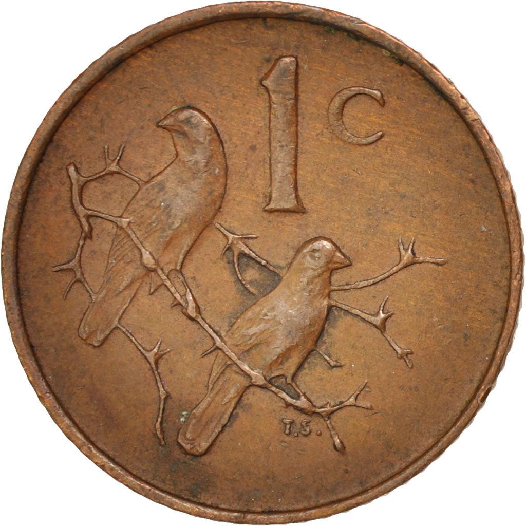 South Africa 1 Cent Coin | Afrikaans Legend - SUID-AFRIKA | KM65.2 | 1965 - 1969