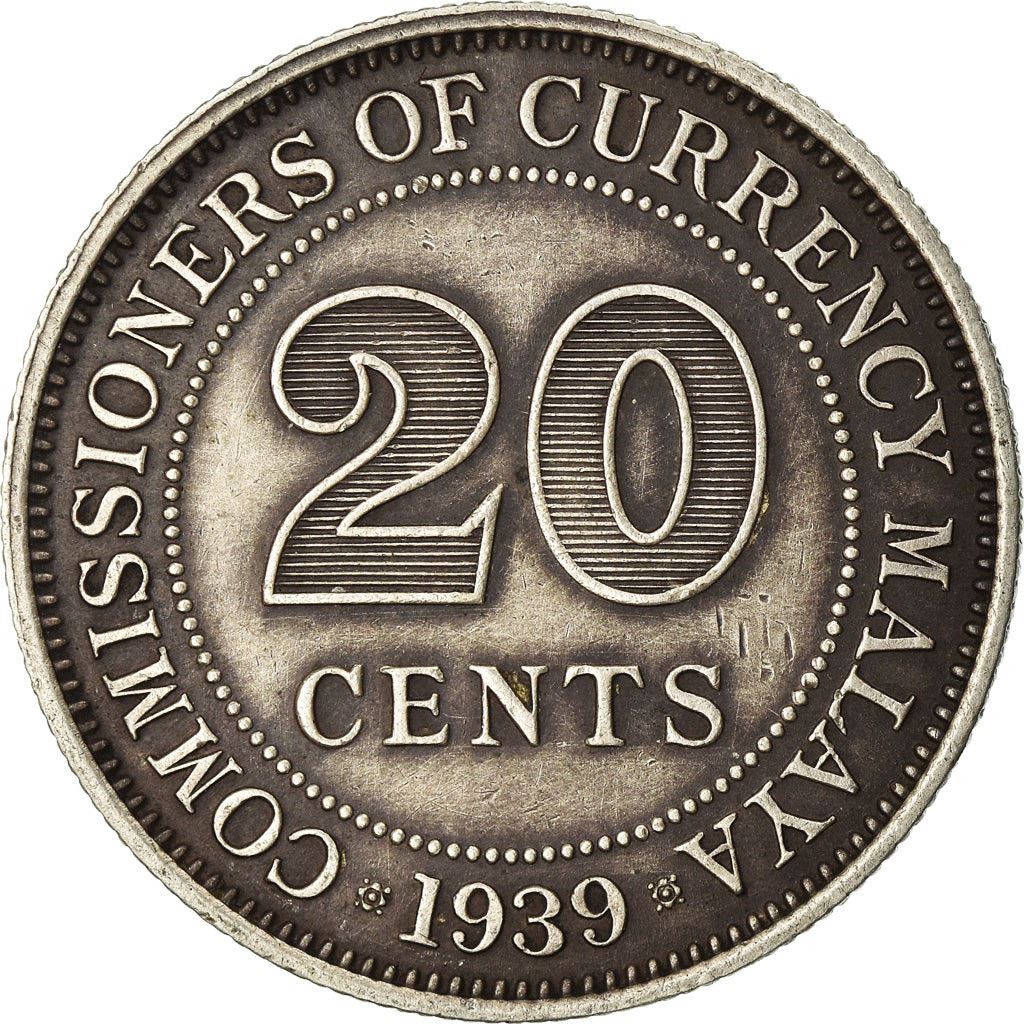 Malaya | 20 Cents Coin | George VI | Km:5 | 1939