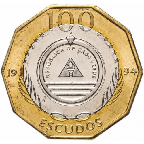 Cape Verde 100 Escudos Coin | Saiao Flower | KM38a | 1994