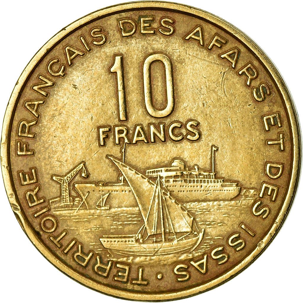 Afars and Issas | 10 Francs Coin | Marianne | Dhow | Ocean Liner | Km:17 | 1969 - 1975