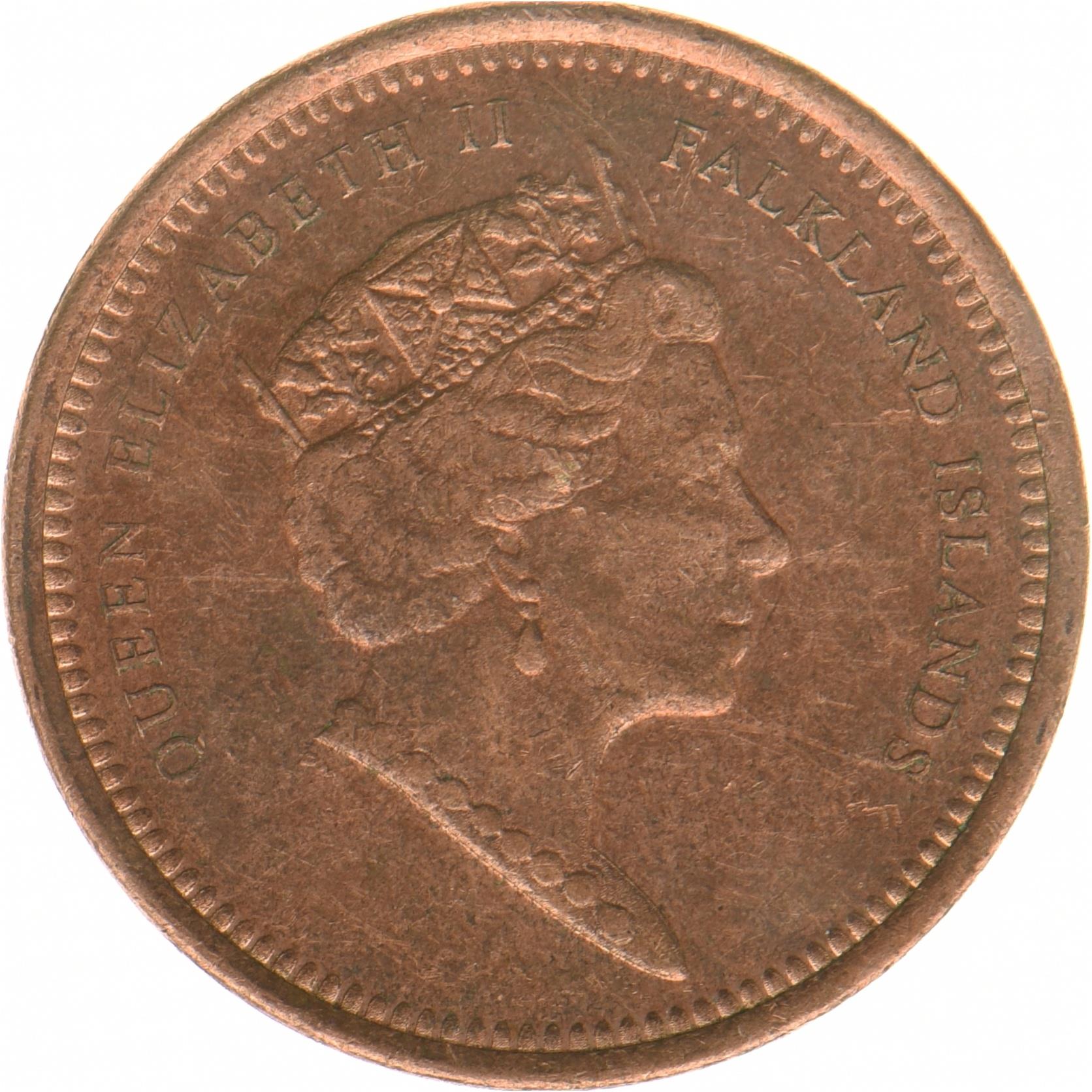 Falkland Islands | 1 Penny Coin | Gentoo Penguins | KM:199 | 2019