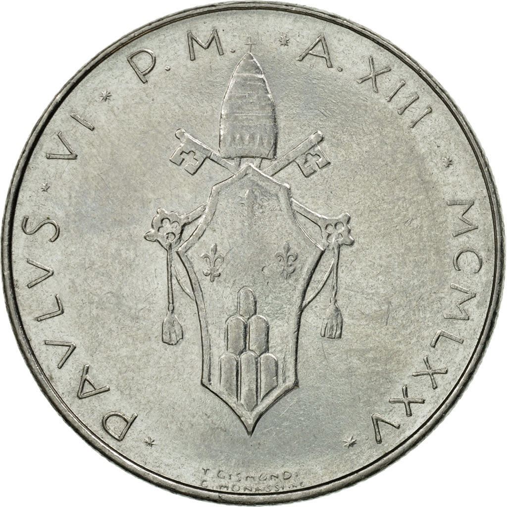 Vatican City | 100 Lire Coin | Dove | Km:122 | 1970 - 1977