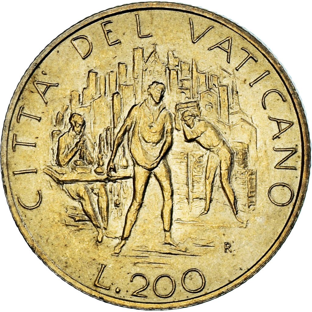 Vatikanstaten | 200 Lire-mønt | Johannes Paul II | Km:217 | 1989