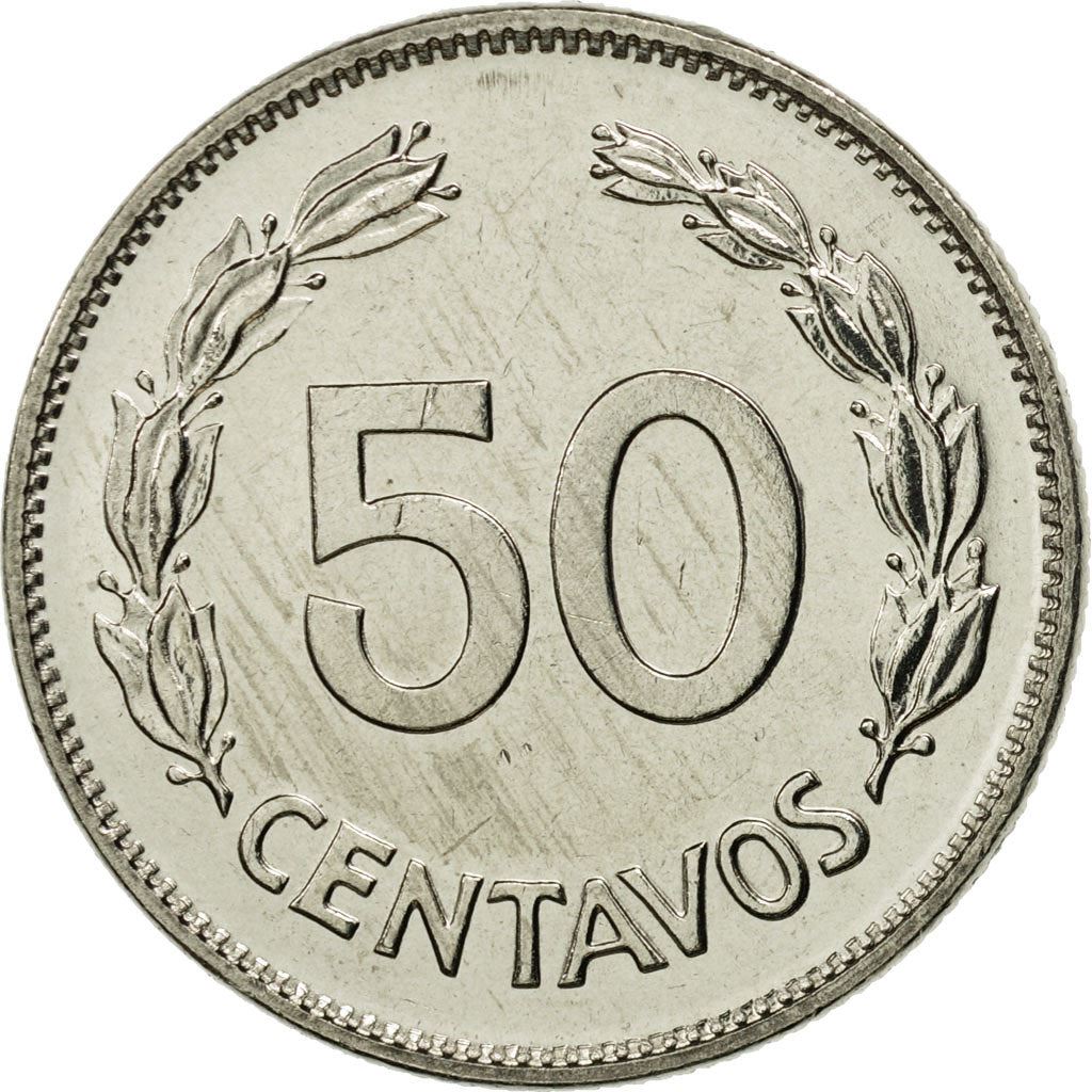 Ecuador | 50 Centavos Coin | Nickel plated steel | KM:87 | 1985